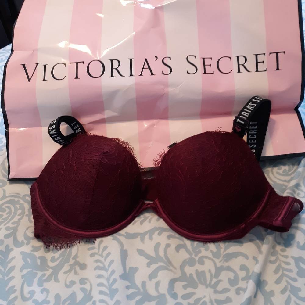 Victoria's Secret lace burgundy bra size 34B
